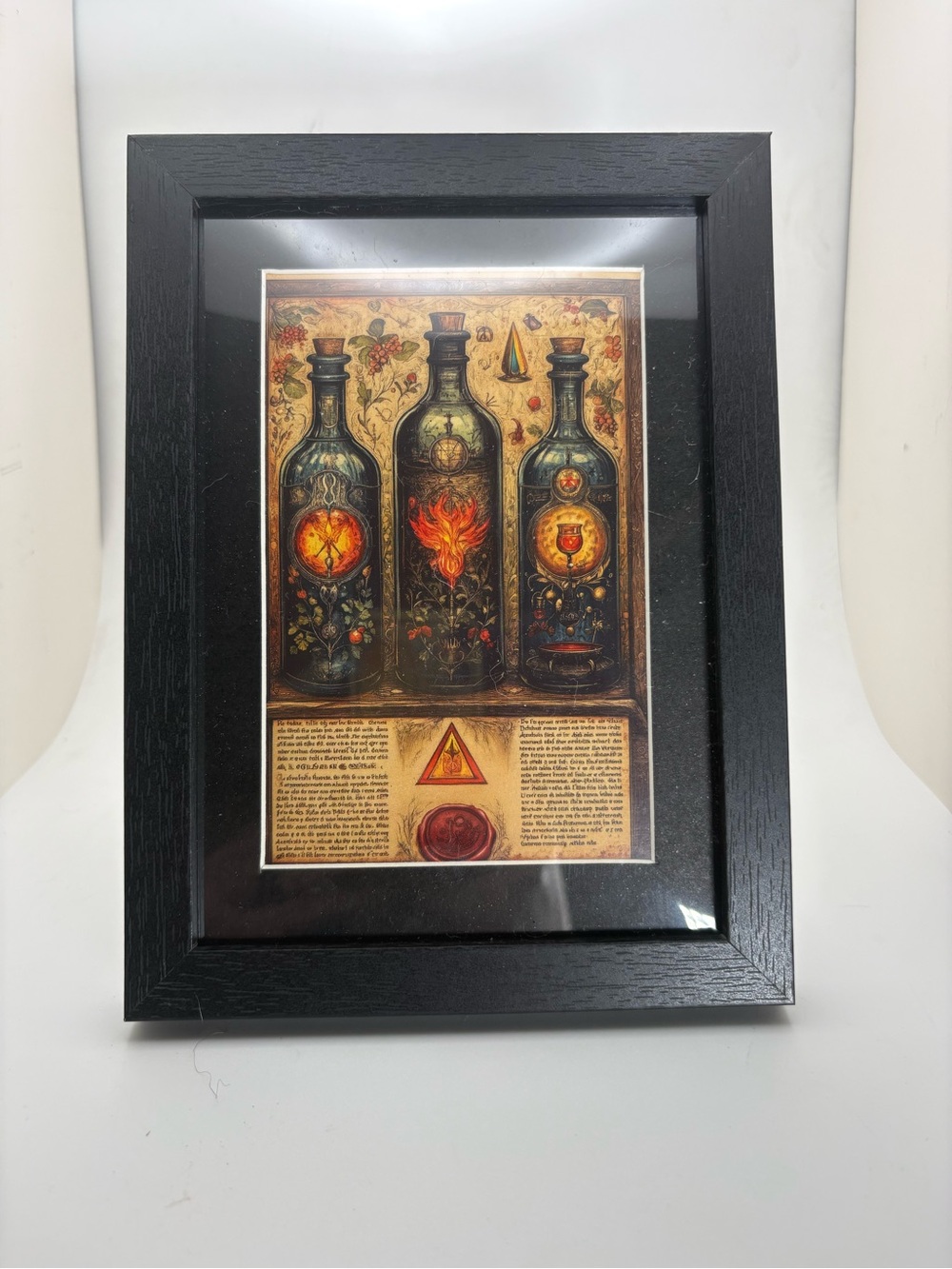 Alchemy Potion Bottle Art Print – Framed 5x7 Witchy Apothecary Decor